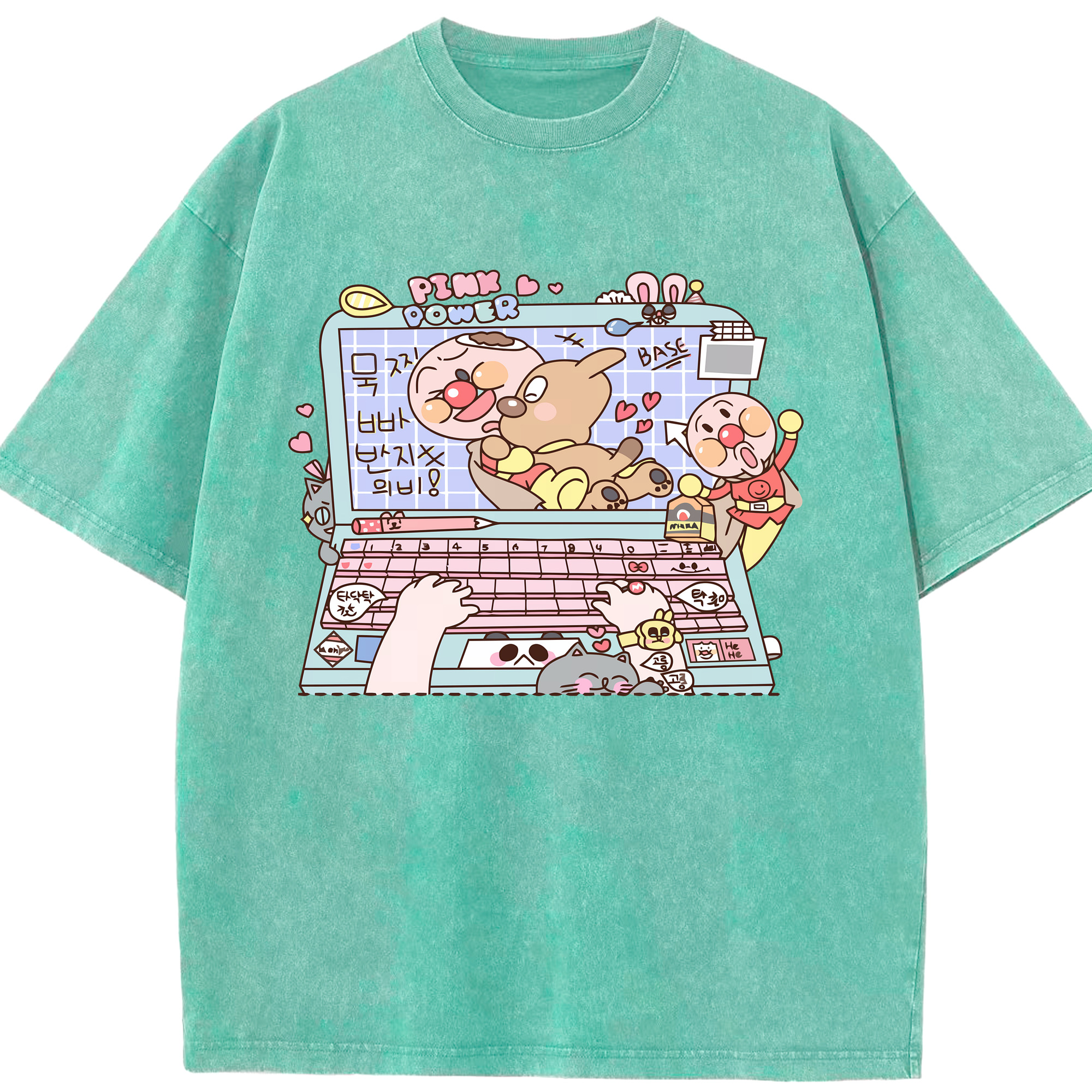 （画像用） アンパンマン Anpanman 綿100% ヴィンテージ風 半袖Tシャツ（フロントプリント）
